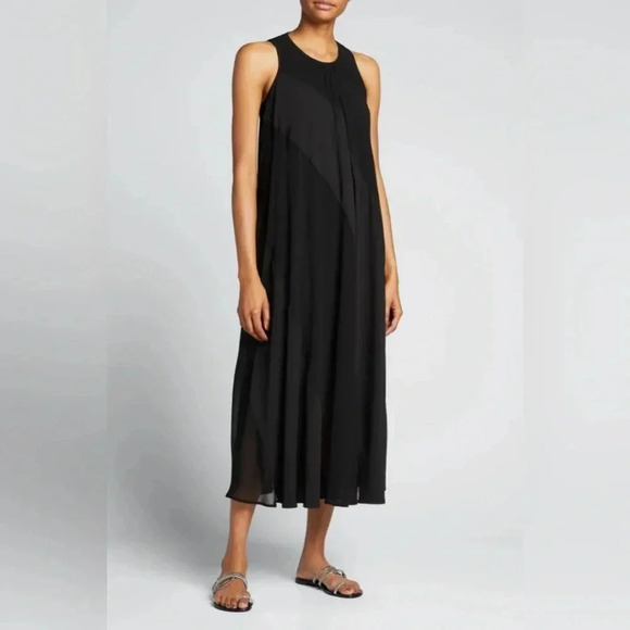 NWT TOCCIN (NY) Sheer Stripe Georgette Midi Saks Contemporary Dress XS - Picture 3 of 7